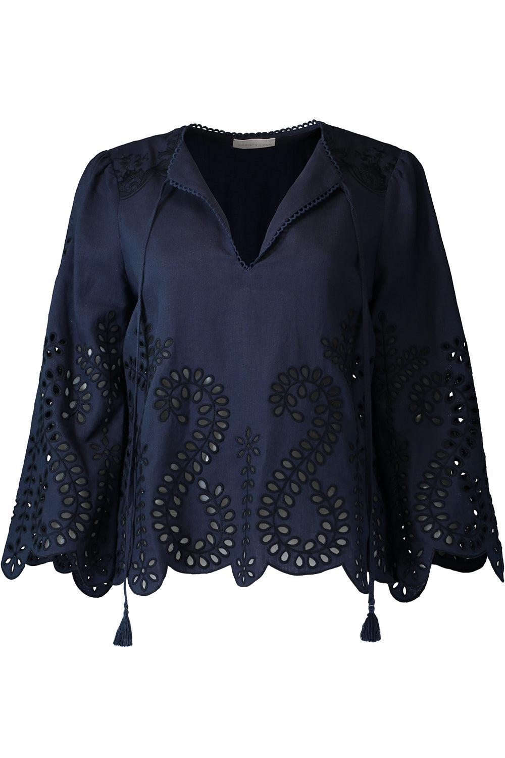 Kora Blouse-BLUE-XS-CLOTHINGTOPBLOUSE-CHRISTY LYNN