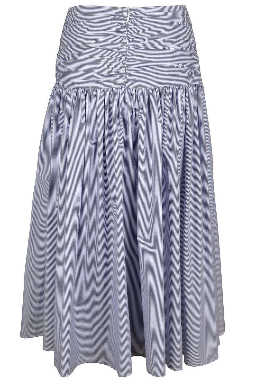 Maeve Skirt - Blue Stripe-STRIPE-0-CLOTHINGSKIRTMIDI-CHRISTY LYNN
