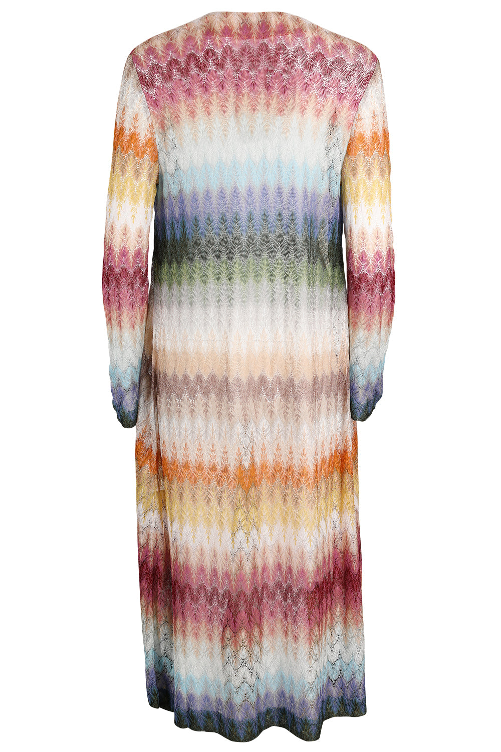 Long Knit Cardigan - Multicolor Blue Yellow Green