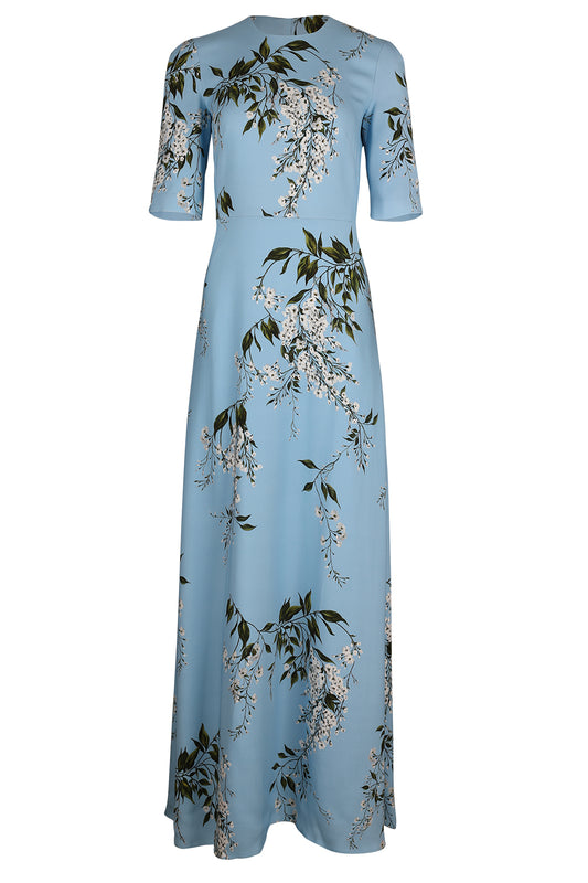 Short Sleeve Floral Gown