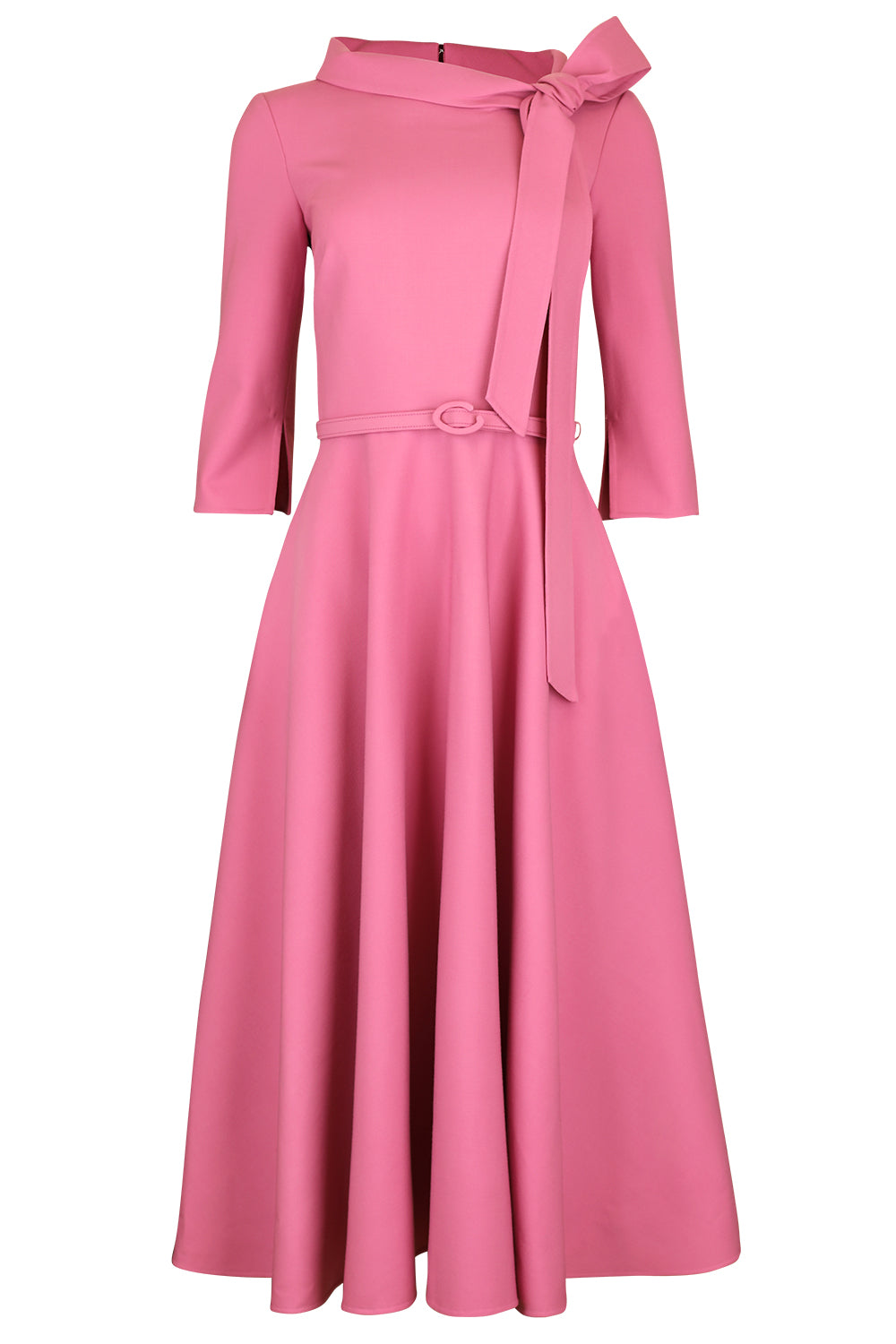 Tie Neck Midi Dress