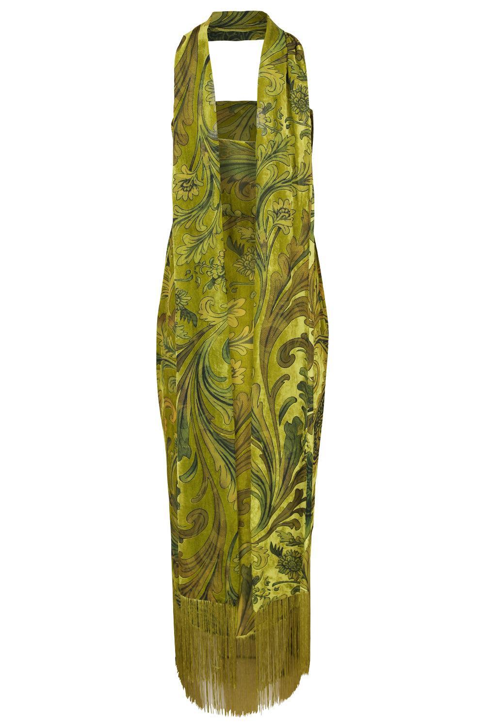 Statice Velvet Dress-GREEN-XS-CLOTHINGDRESSCOCKTAIL-RETROFETE