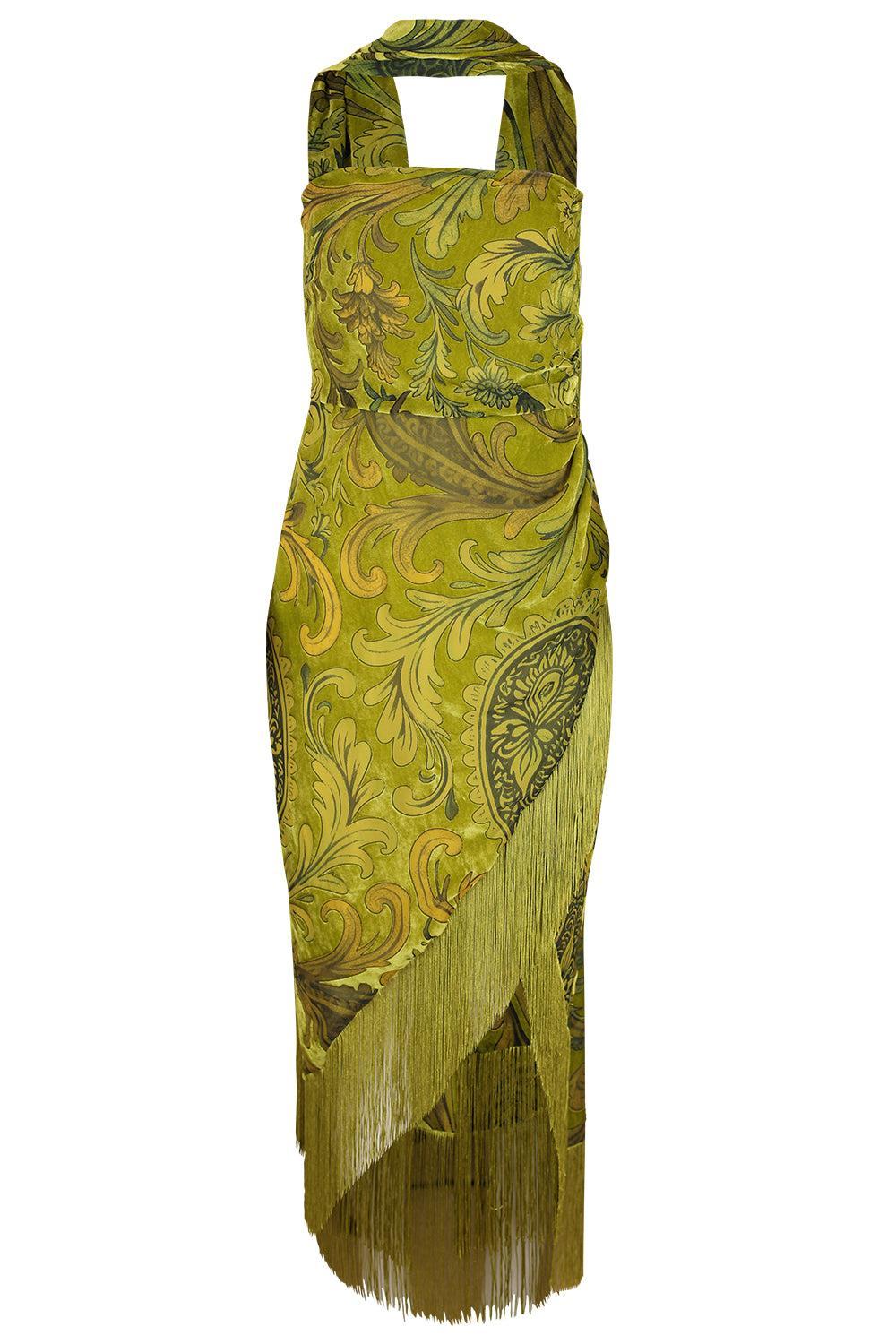  Statice Velvet Dress-GREEN-XS-CLOTHINGDRESSCOCKTAIL-RETROFETE 
