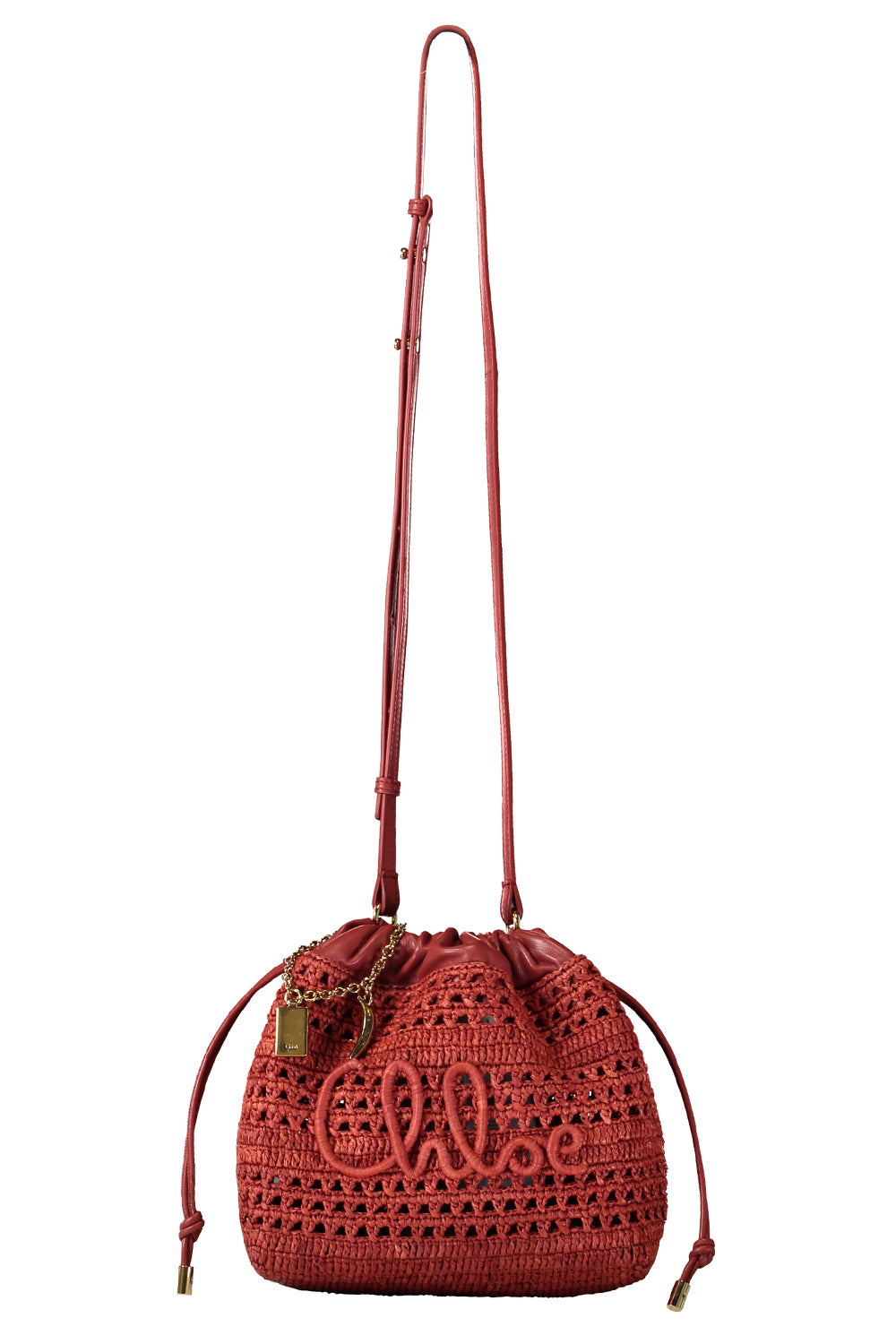 Summer Banana Rafia Bag - Ginger Red