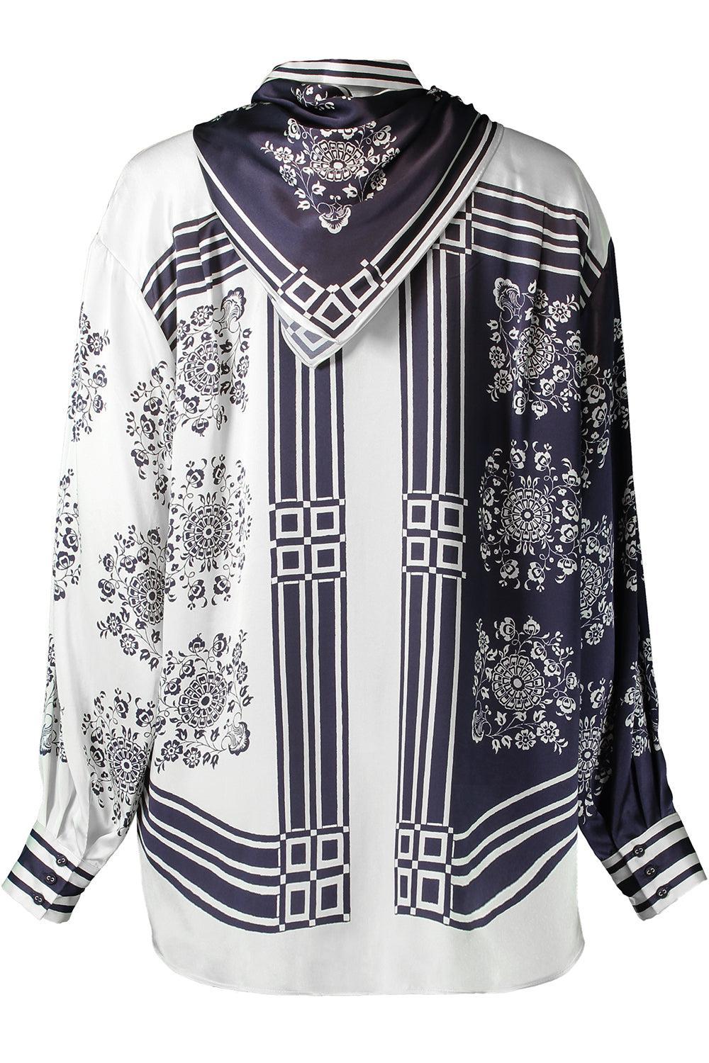 Banderra Scarf Shirt-BLUE-0-CLOTHINGTOPBLOUSE-ALEMAIS