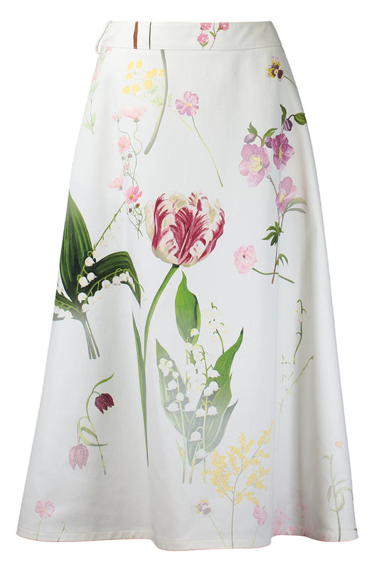 Mixed Botanical Denim Skirt