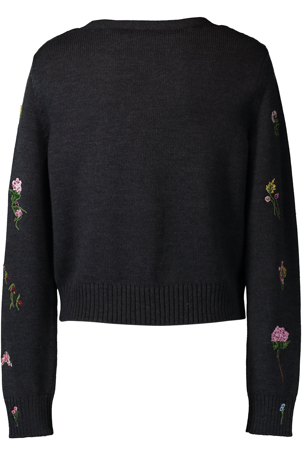  Mini Floral Long Sleeve Cardigan-GREY-XS-CLOTHINGTOPCARDIGAN-OSCAR DE LA RENTA 
