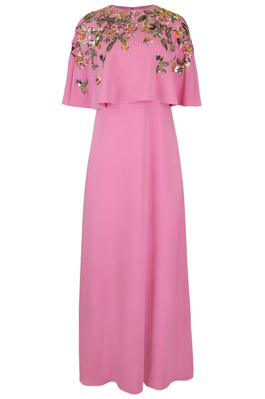Beaded Floral Caftan Gown-PINK-S-CLOTHINGDRESSEVENING-OSCAR DE LA RENTA