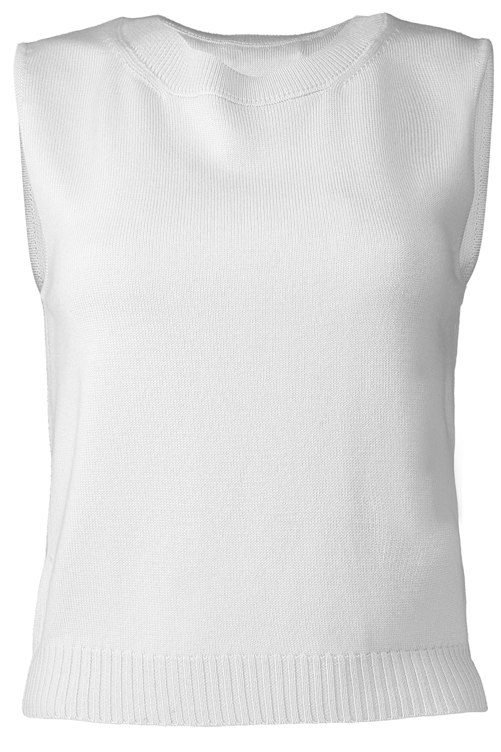  Sleeveless Crop Twinset Tank-GREY-S-CLOTHINGTOPTANK-OSCAR DE LA RENTA 