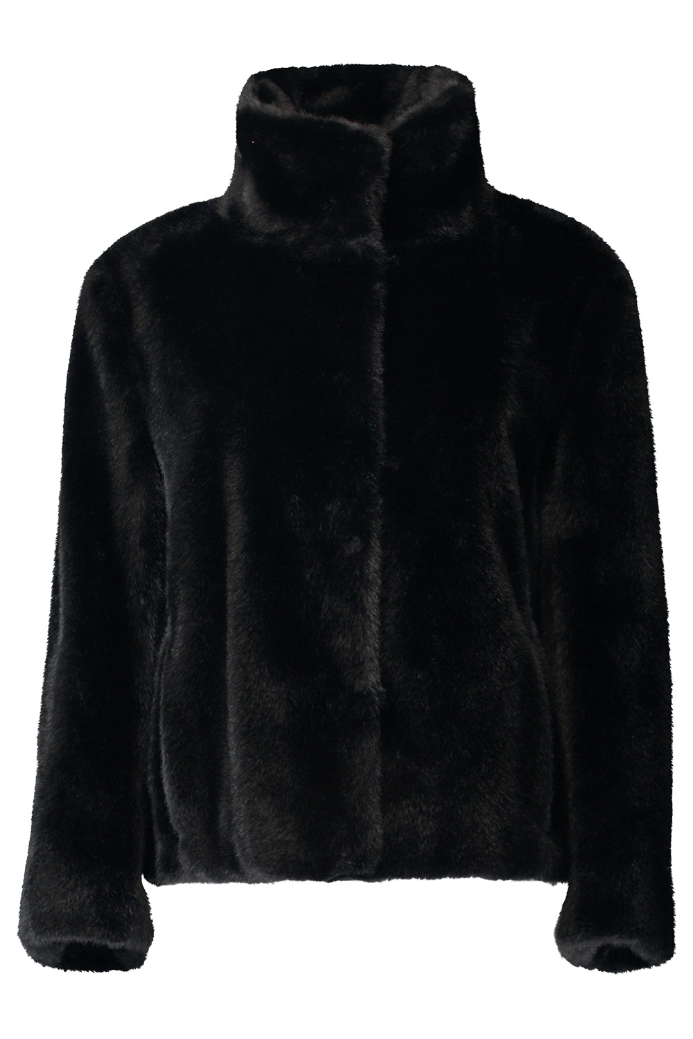 Faux Fur Jacket-BLACK-2-CLOTHINGJACKETEVENING-MAX MARA