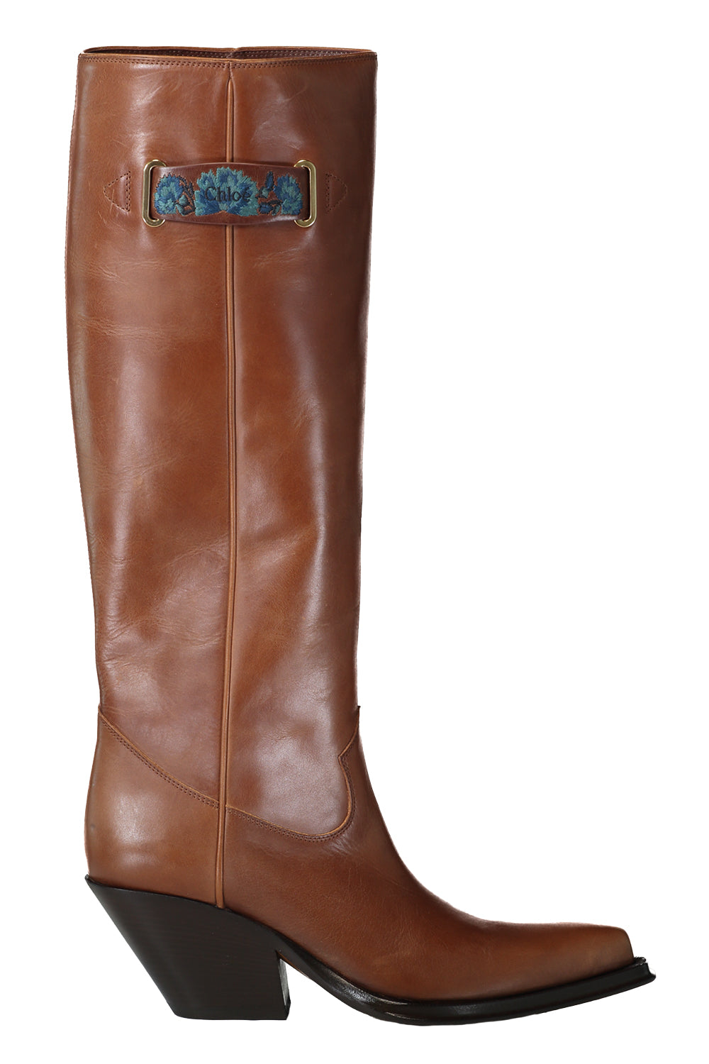 Chloe Azelan Logo Boot - Amber Brown