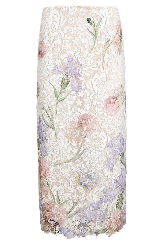 Iris Printed Lace Pencil Skirt-WHITE-4-CLOTHINGSKIRTMIDI-OSCAR DE LA RENTA