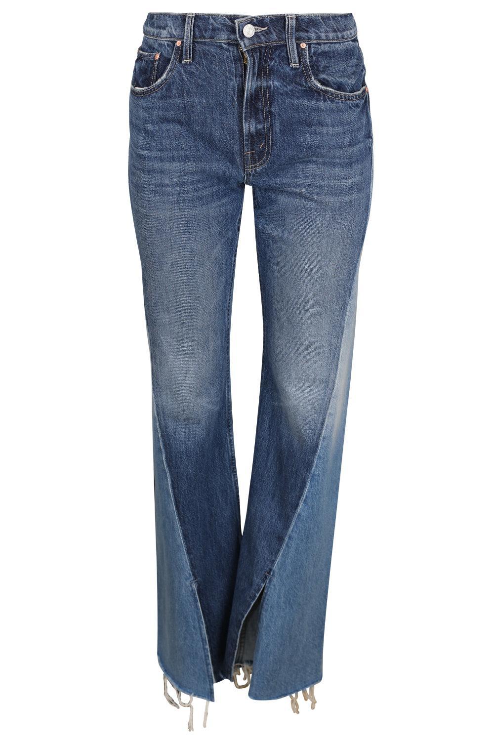 Bookie Slit Twisted Heel Frayed Pant-BLUE-24-CLOTHINGPANTDENIM-MOTHER