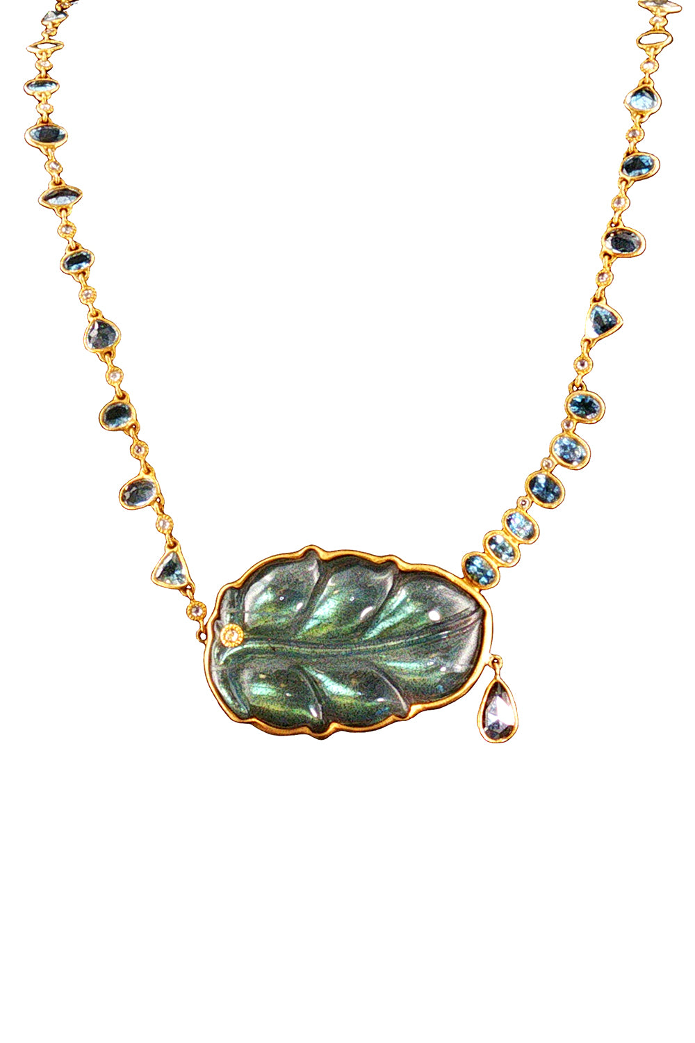 Labradorite Affinity Carved Necklace-YELLOW GOLD-JEWELRYFINE JEWELNECKLACE O-COOMI