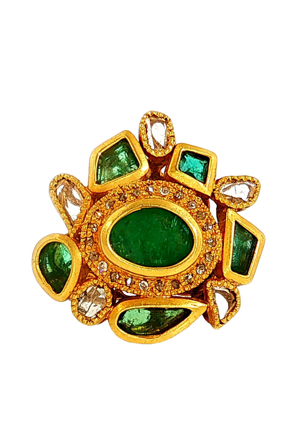  Emerald Diamond Luminosity Ring-YELLOW GOLD-7-JEWELRYFINE JEWELRING-COOMI 