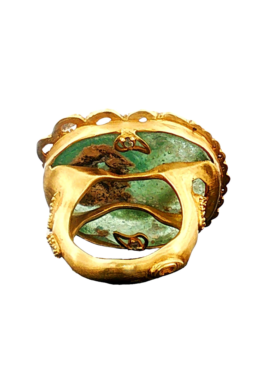Diamond Roman Glass Antiquity Ring-YELLOW GOLD-6.5-JEWELRYFINE JEWELRING-COOMI