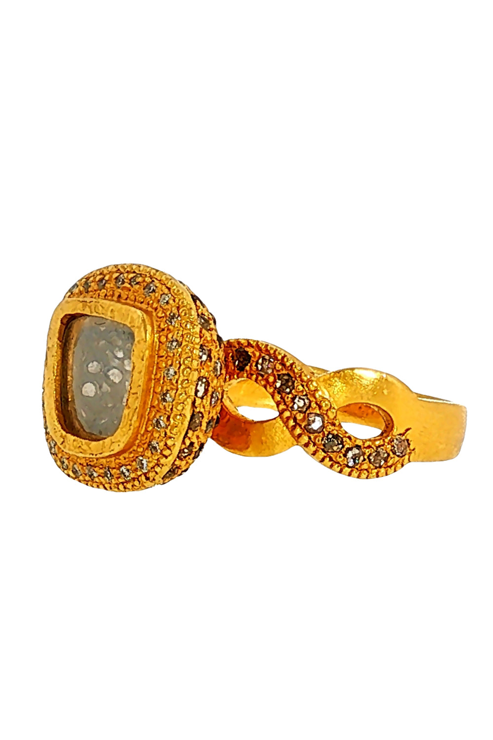  Diamond Square Luminosity Ring-YELLOW GOLD-7-JEWELRYFINE JEWELRING-COOMI 