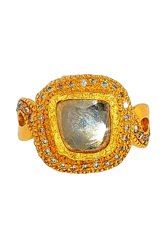 Diamond Square Luminosity Ring-YELLOW GOLD-7-JEWELRYFINE JEWELRING-COOMI