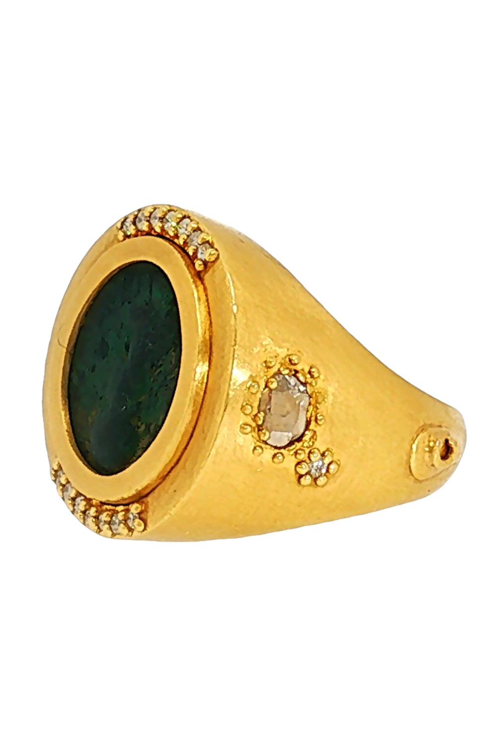 Diamond Antiquity Kushan Coin Ring-YELLOW GOLD-7-JEWELRYFINE JEWELRING-COOMI