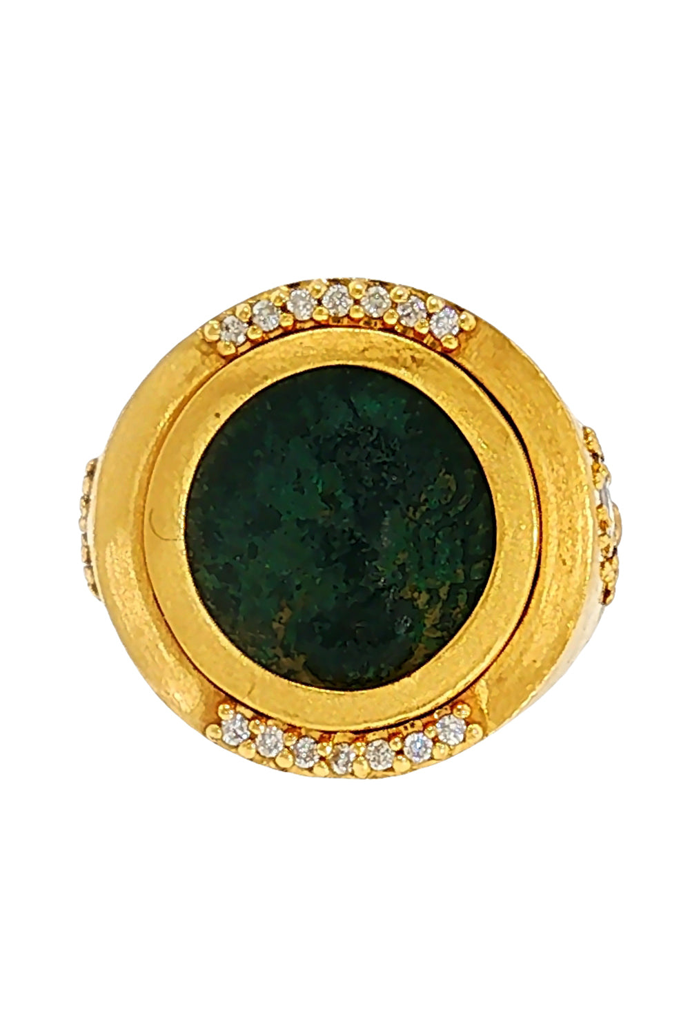 Diamond Antiquity Kushan Coin Ring-YELLOW GOLD-7-JEWELRYFINE JEWELRING-COOMI