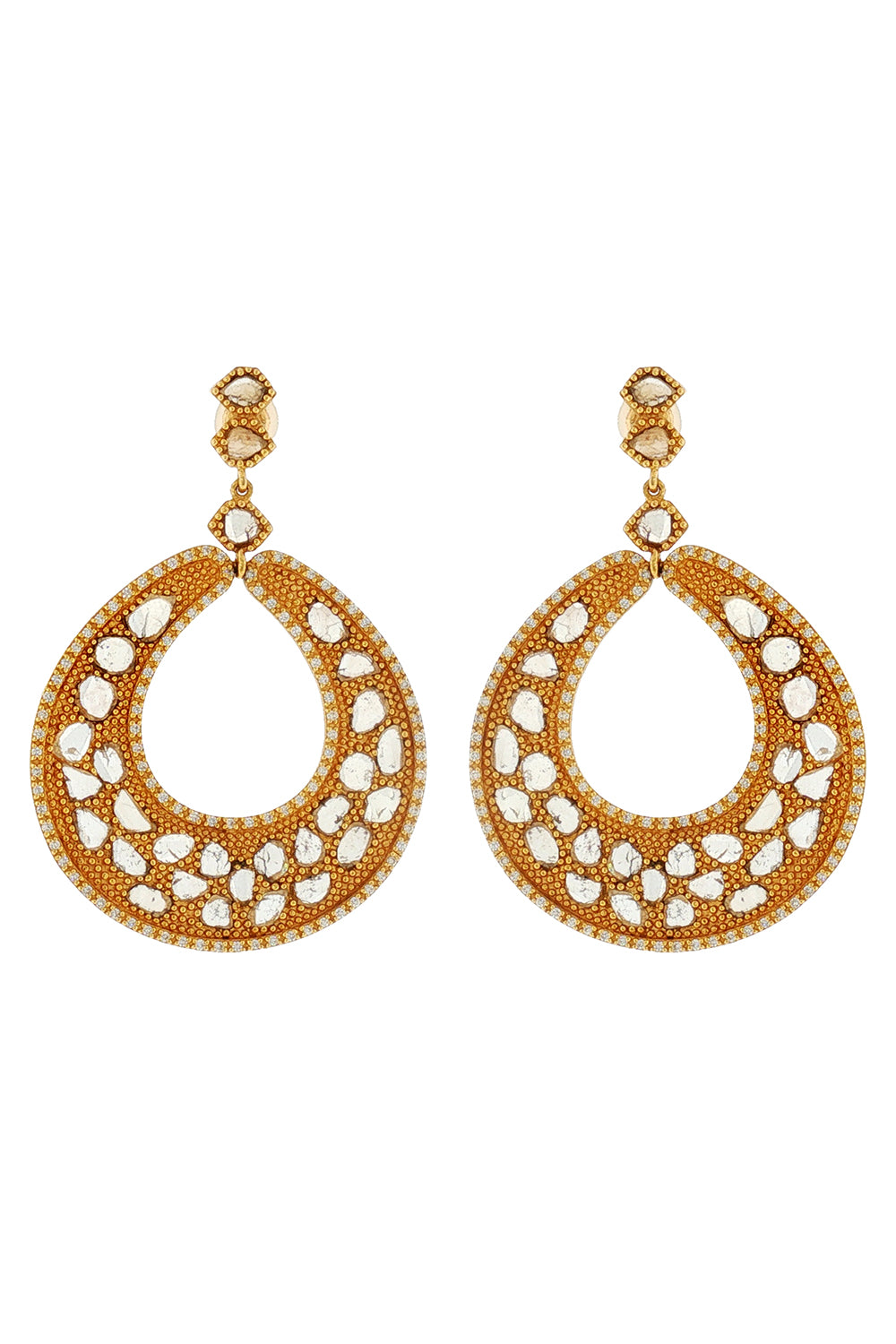  Diamond Eternity Circle Earrings-YELLOW GOLD-JEWELRYFINE JEWELEARRING-COOMI 