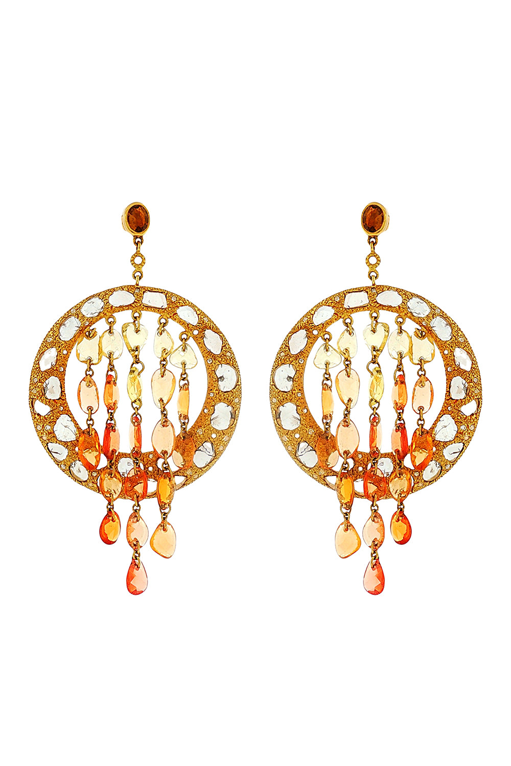  Sapphire Affinity Dangle Earrings-YELLOW GOLD-JEWELRYFINE JEWELEARRING-COOMI 