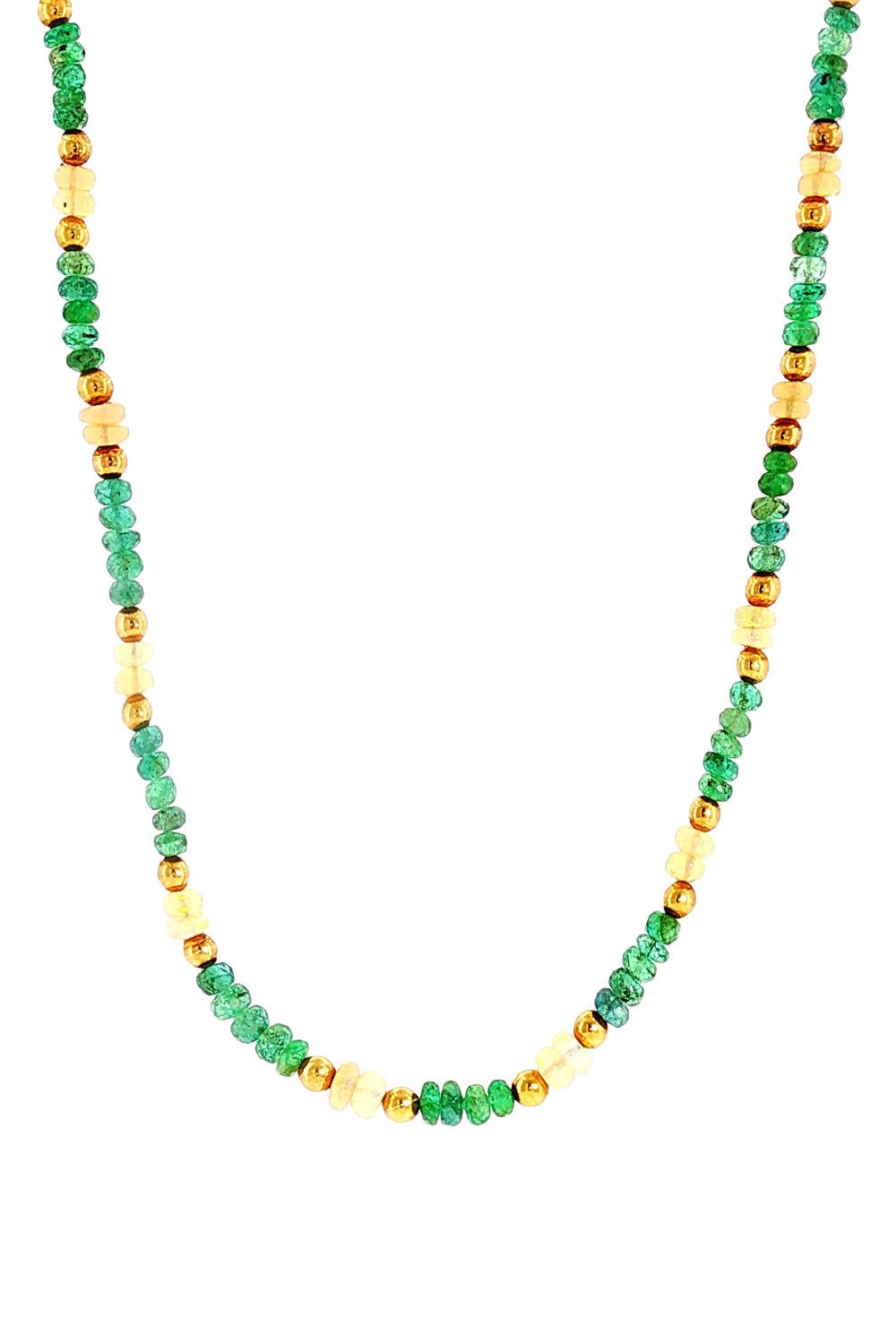  Emerald Opal Beaded Necklace-YELLOW GOLD-17-JEWELRYFINE JEWELNECKLACE O-COOMI 