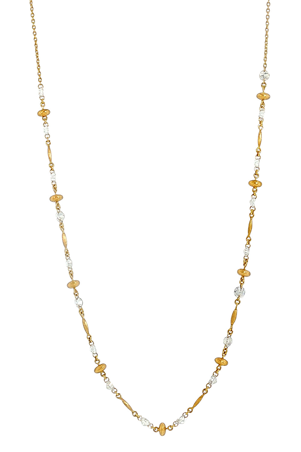  Diamond Gold Beaded Necklace-YELLOW GOLD-JEWELRYFINE JEWELNECKLACE O-COOMI 