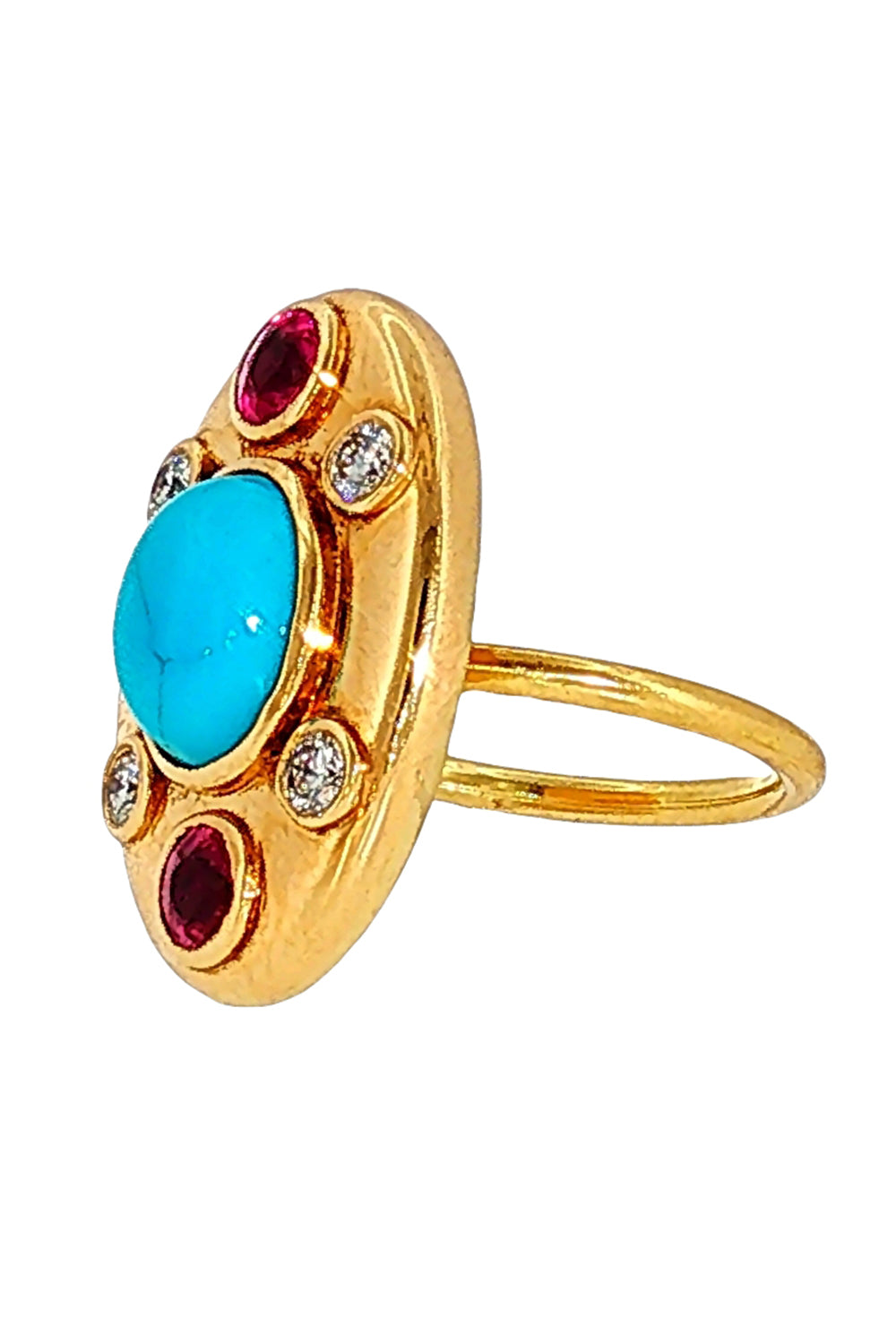  Diamond Ruby Turquoise Oval Ring-YELLOW GOLD-6-JEWELRYFINE JEWELRING-JENNA BLAKE 