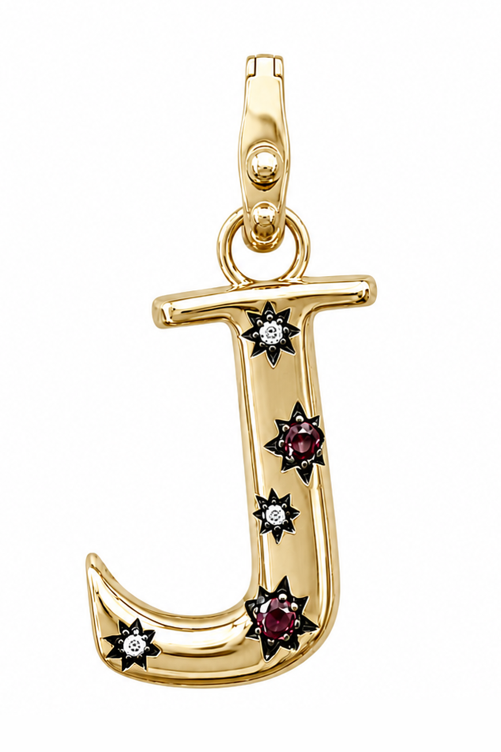 Pink Garnet Diamond Celeste Initial - J