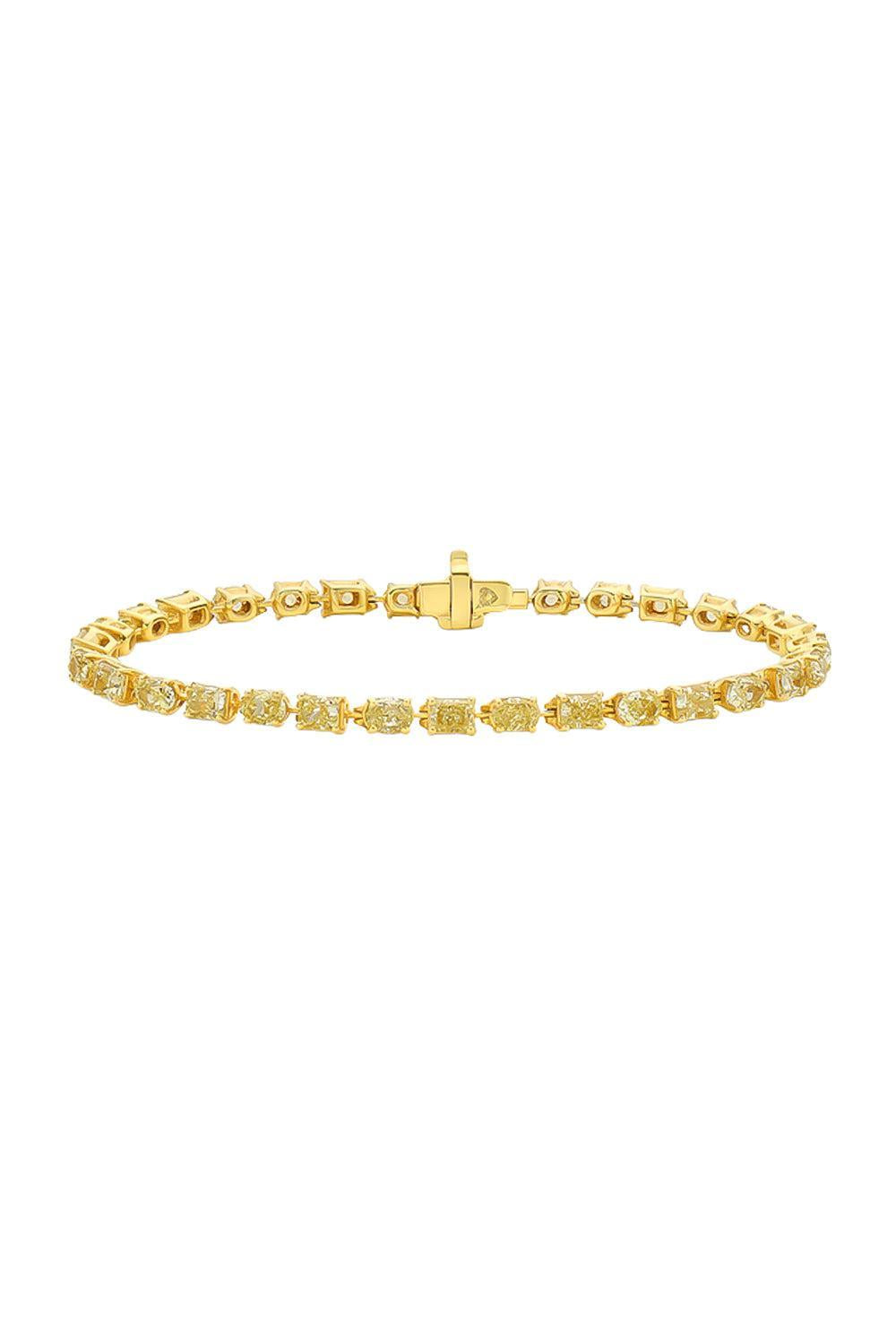Mixed Yellow Diamond Tennis Bracelet-YELLOW GOLD-JEWELRYFINE JEWELBRACELET O-RARE COLORS BY NAMDAR
