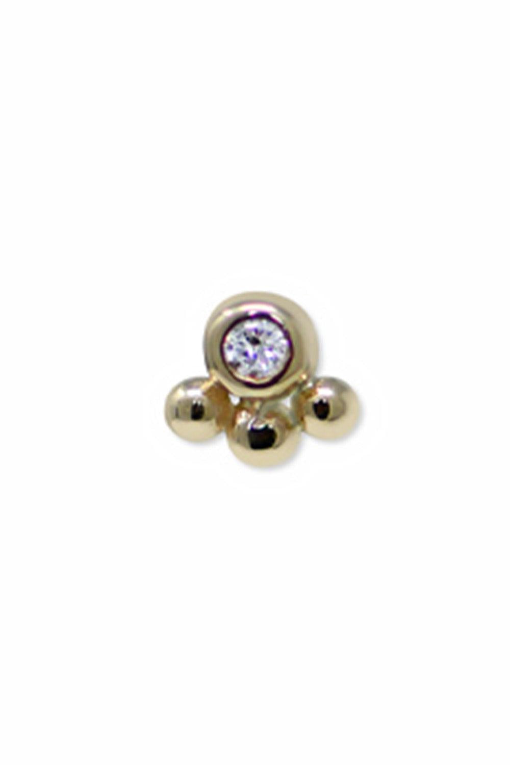 Diamond Phanie Ear End-YELLOW GOLD-JEWELRYFINE JEWELPIERCING-ANZIE