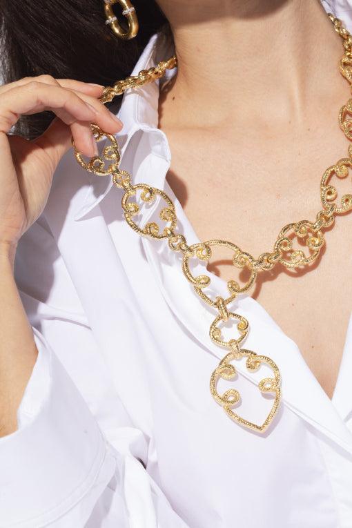 Arabesque Long Loop Necklace-YELLOW GOLD-JEWELRYFINE JEWELNECKLACE O-DAVID WEBB