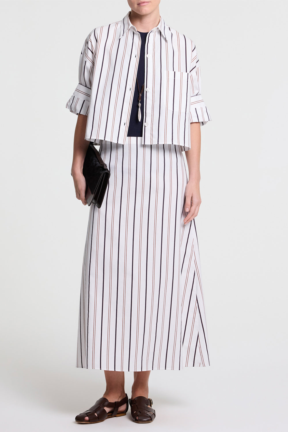 Next Ex Top - White Multi-STRIPE-P-CLOTHINGTOPBLOUSE-TWP