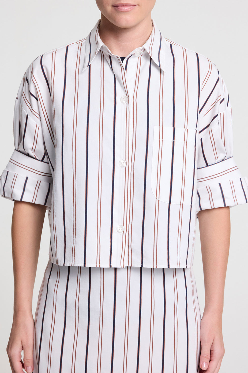 Next Ex Top - White Multi-STRIPE-P-CLOTHINGTOPBLOUSE-TWP