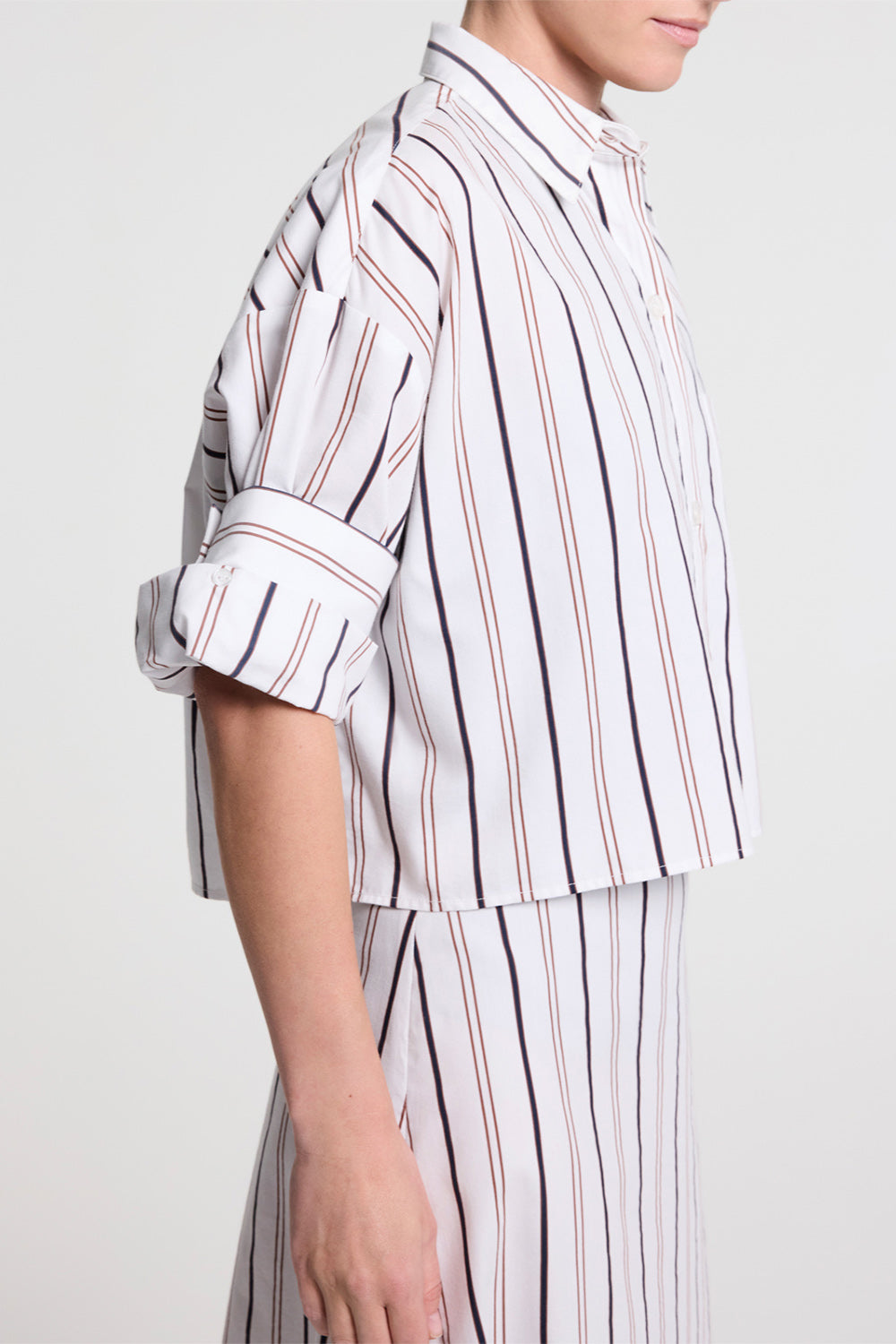  Next Ex Top - White Multi-STRIPE-P-CLOTHINGTOPBLOUSE-TWP 