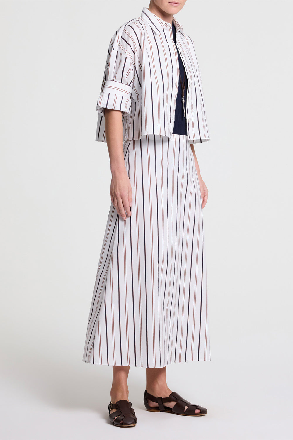Next Ex Top - White Multi-STRIPE-P-CLOTHINGTOPBLOUSE-TWP