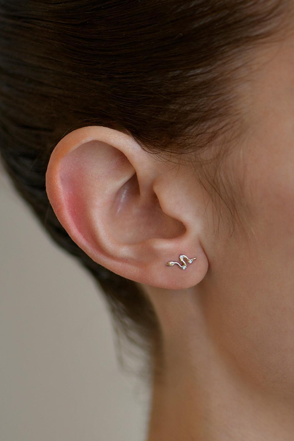 Diamond Snake Ear End-YELLOW GOLD-LEFT-JEWELRYFINE JEWELPIERCING-ANZIE