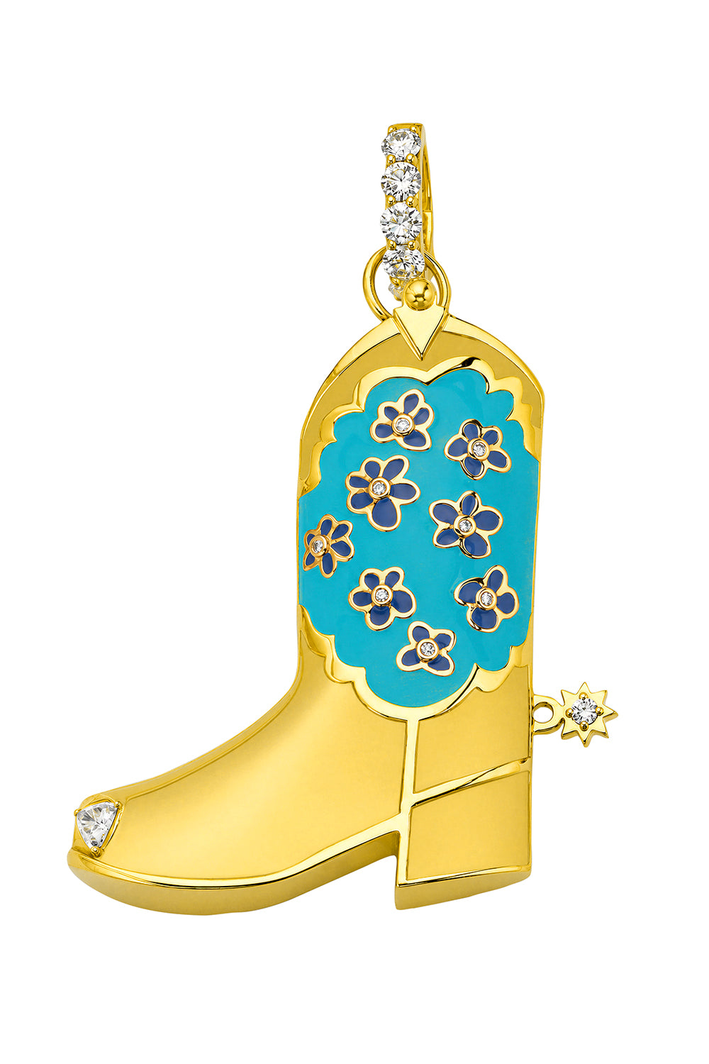 Diamond Cowgirl Boot Pendant
