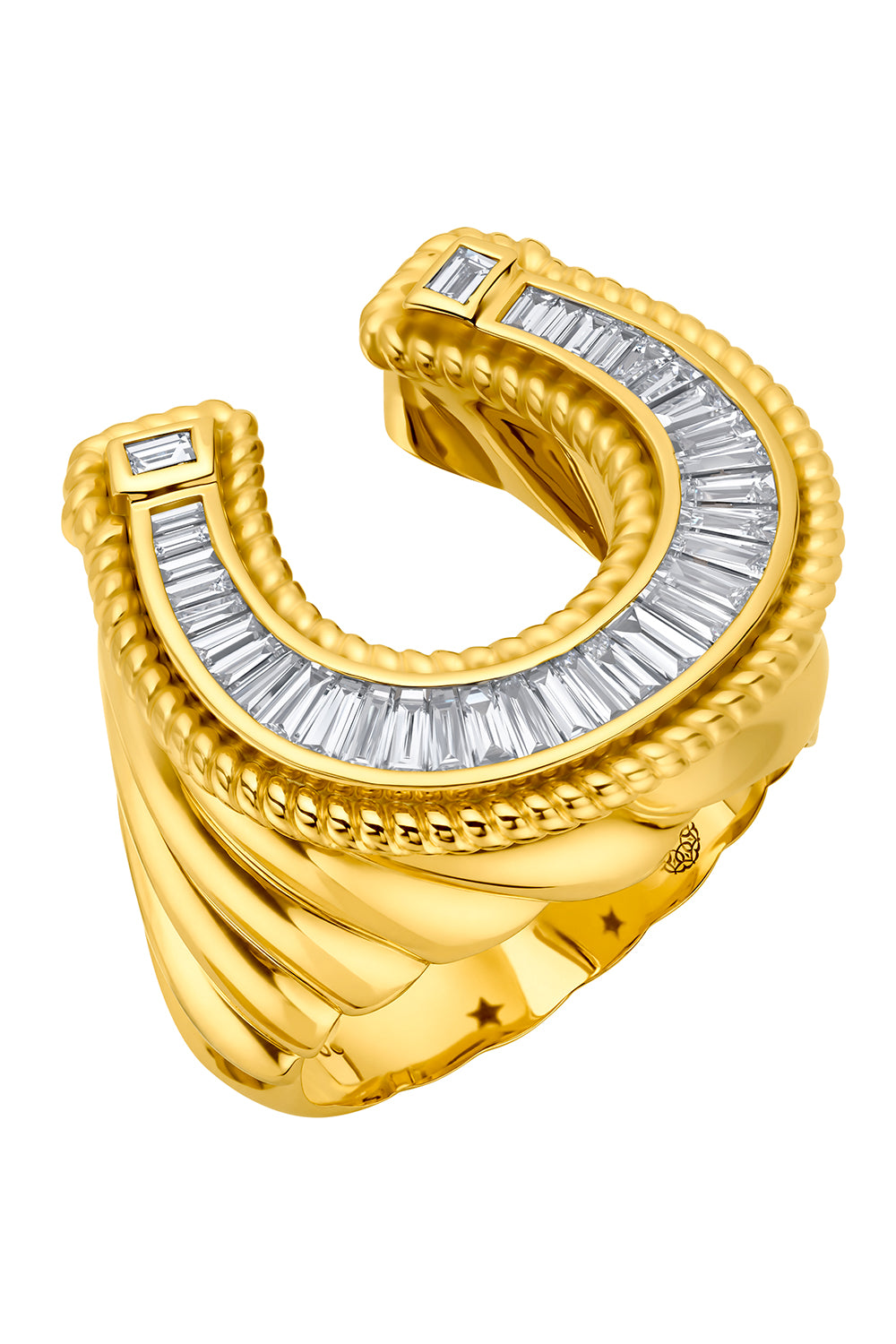 Diamond Horseshoe Signet Ring
