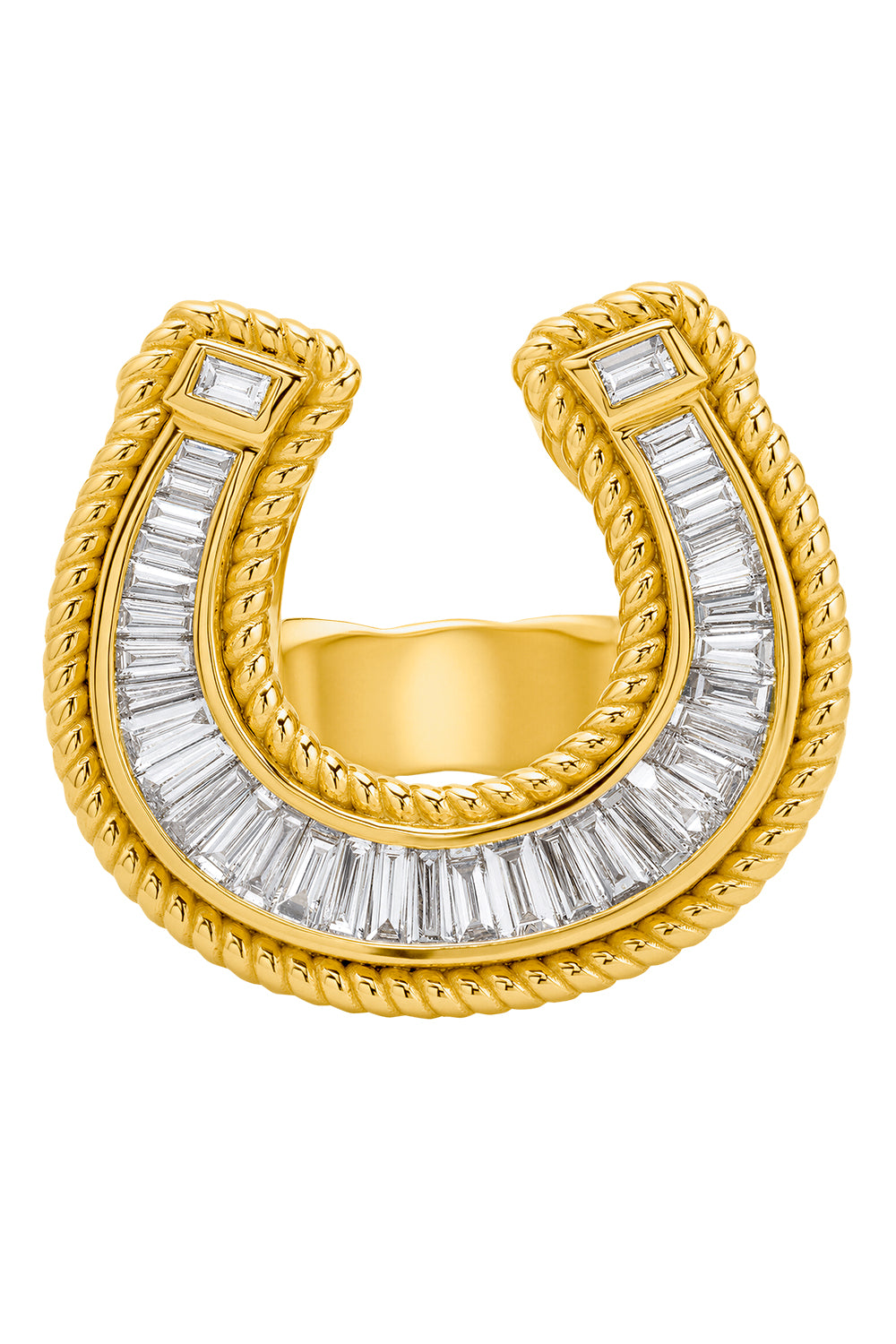 Diamond Horseshoe Signet Ring