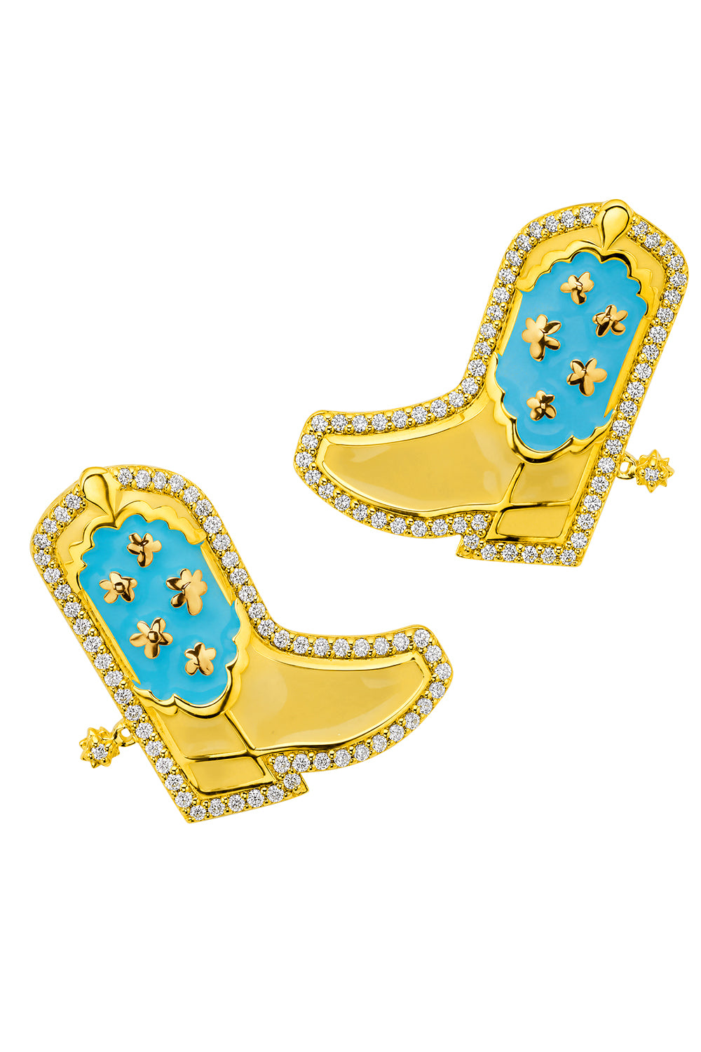 Diamond Blue Cowgirl Stud Earrings