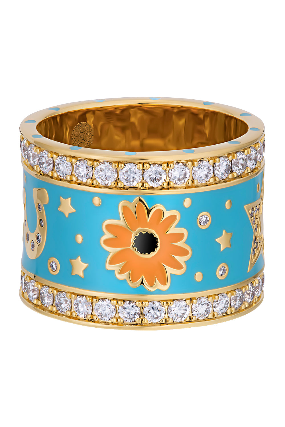 Diamond Blue Lucky Cowgirl Band Ring