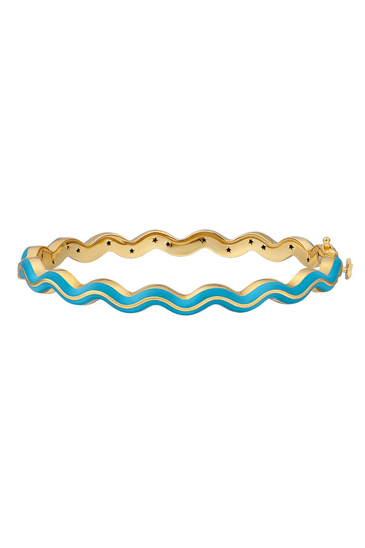 Sky Blue Wavy Bangle Bracelet