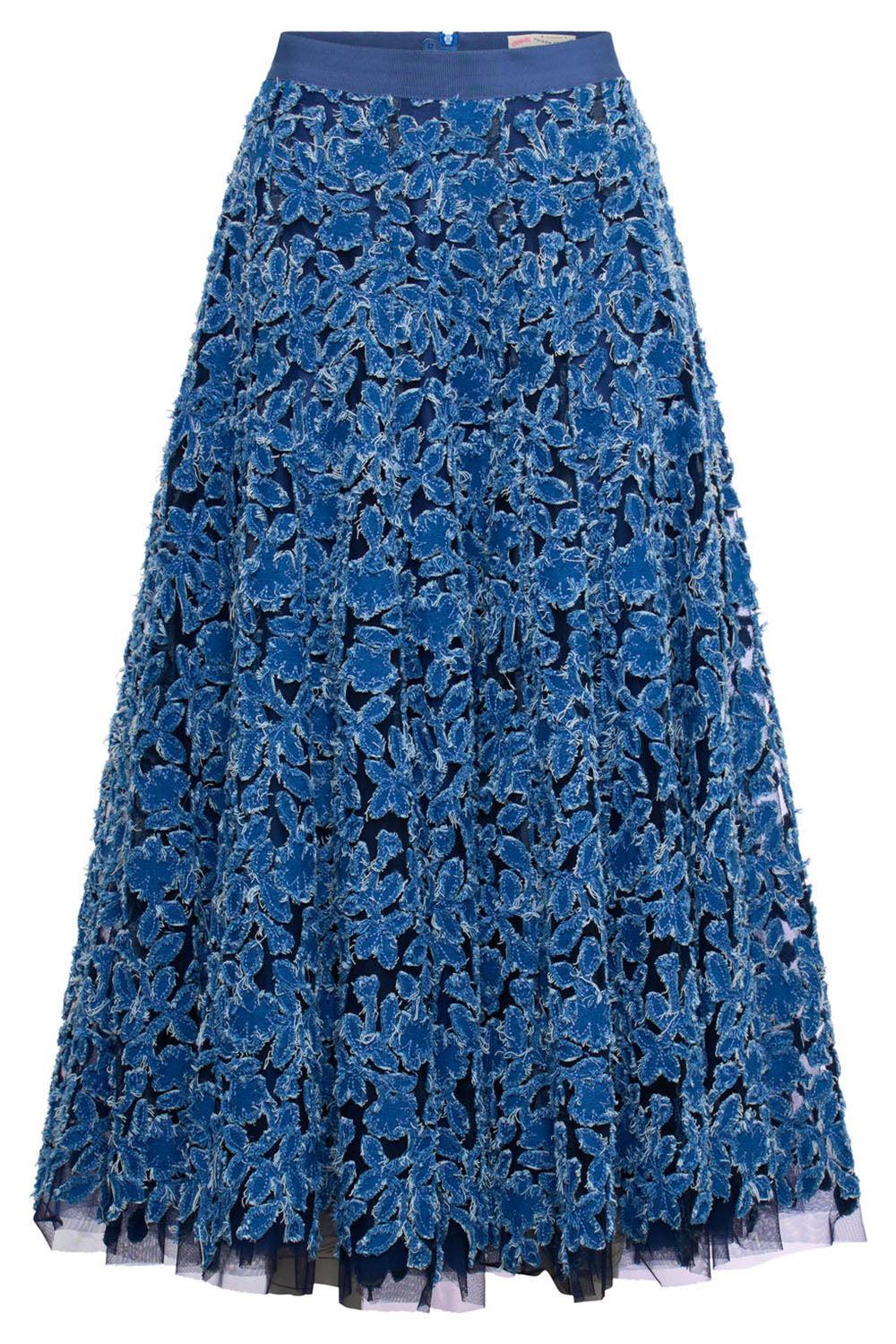 Embroidered Midi Skirt-CHAMBRAY BLUE-34-CLOTHINGSKIRTMIDI-MAISON COMMON