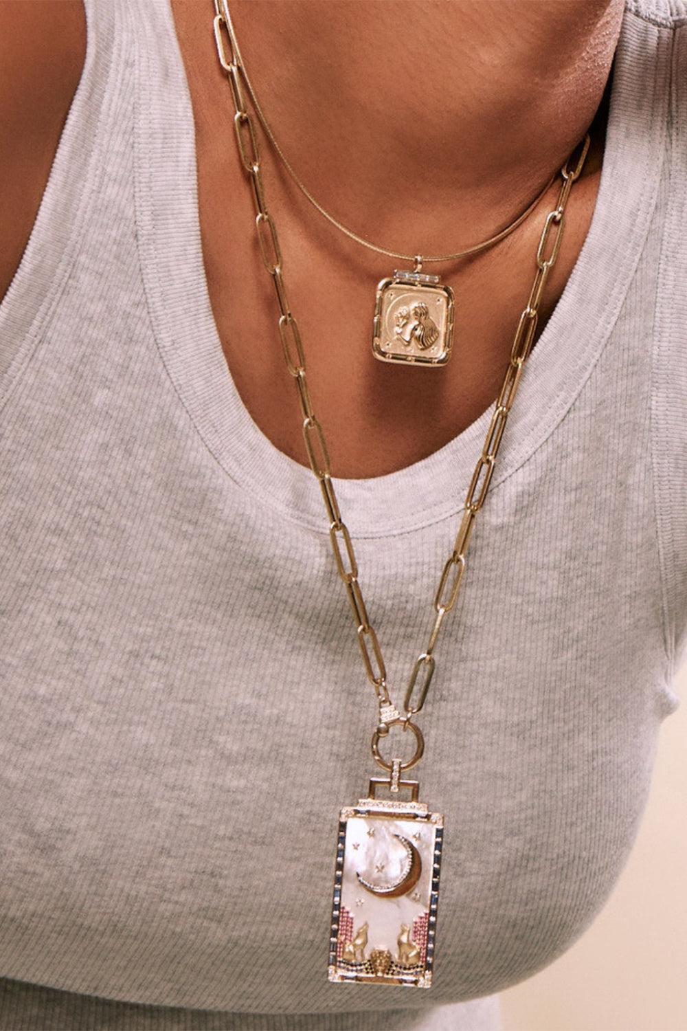 Diamond Cancer Zodiac Pendant-YELLOW GOLD-JEWELRYFINE JEWELPENDANT-SORELLINA