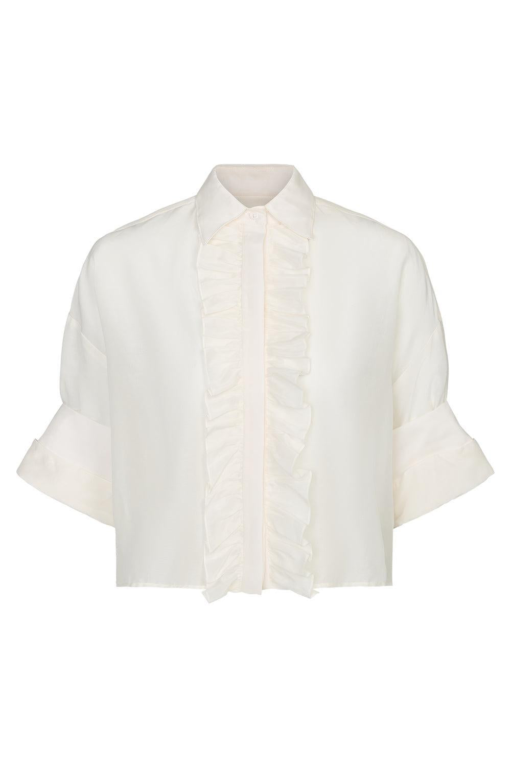Next Ex Ruffle Shirt-WHITE-P-CLOTHINGTOPBLOUSE-TWP