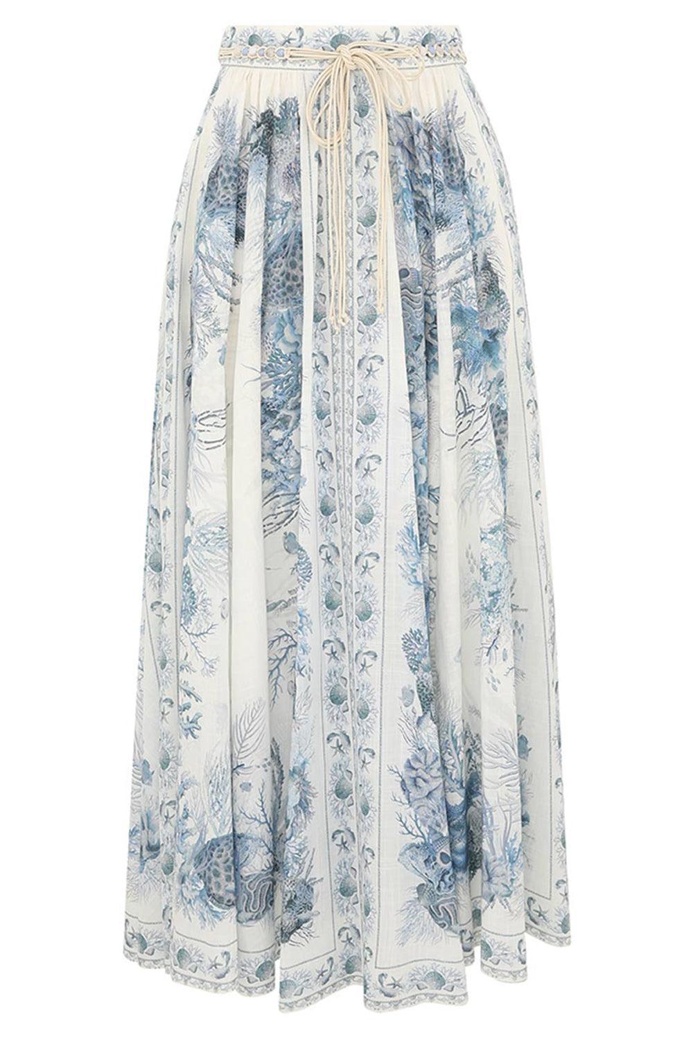 Wanderlust A-Line Maxi Skirt-BLUE-0-CLOTHINGSKIRTMAXI-ZIMMERMANN