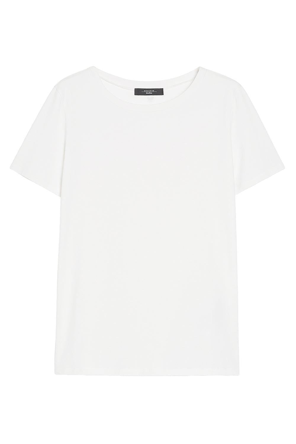 Three Quarter Sleeve T-Shirt - White-WHITE-2-CLOTHINGTOPT-SHIRT-MAX MARA