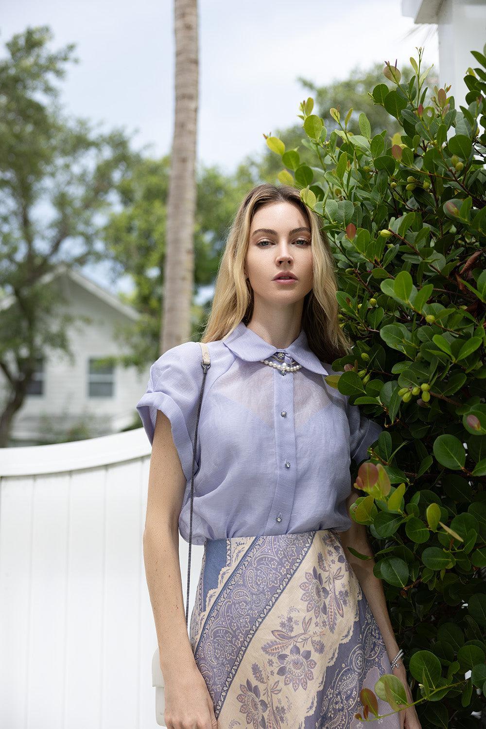 Crush Frilled Fitted Blouse-JACARNDA-0P-CLOTHINGTOPBLOUSE-ZIMMERMANN